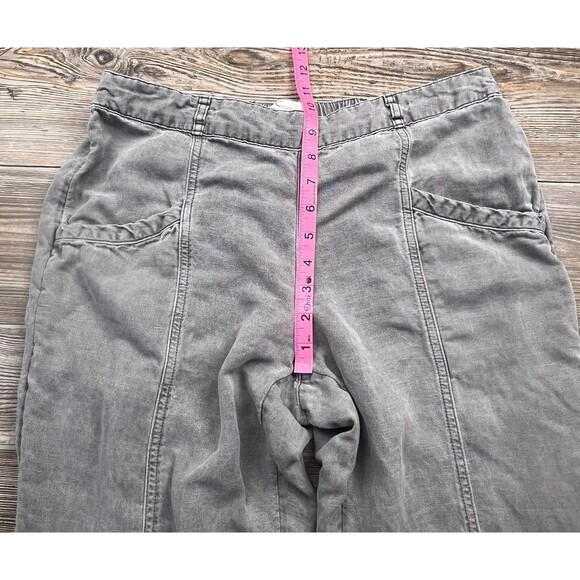 C&C California Women's MED Grey Linen Blend Cuffed Ankle Pants Nautical Beachy - Picture 9 of 13